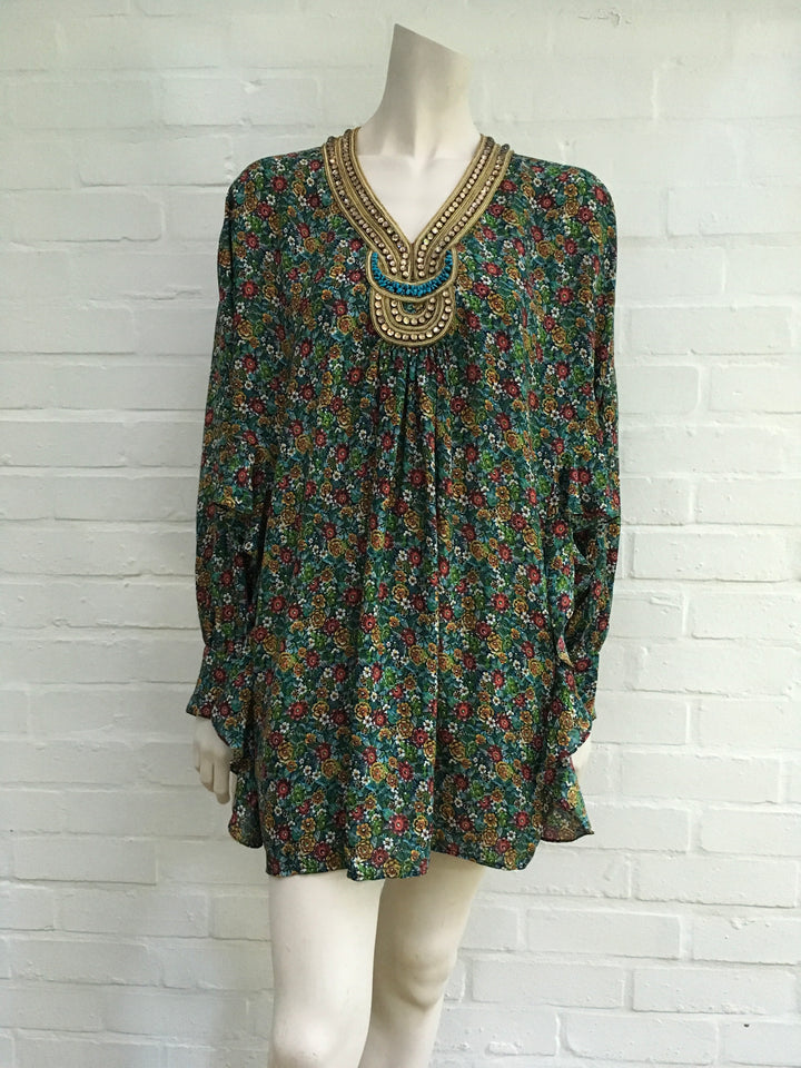 3.1 Phillip Lim silk floral embellished beaded kaftan dress Ladies