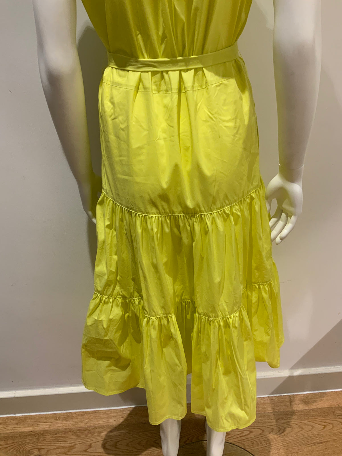 Lauren Ralph Lauren Vilma Sleeveless Tiered Shirt Yellow Dress US 2 UK 6 Xs ladies