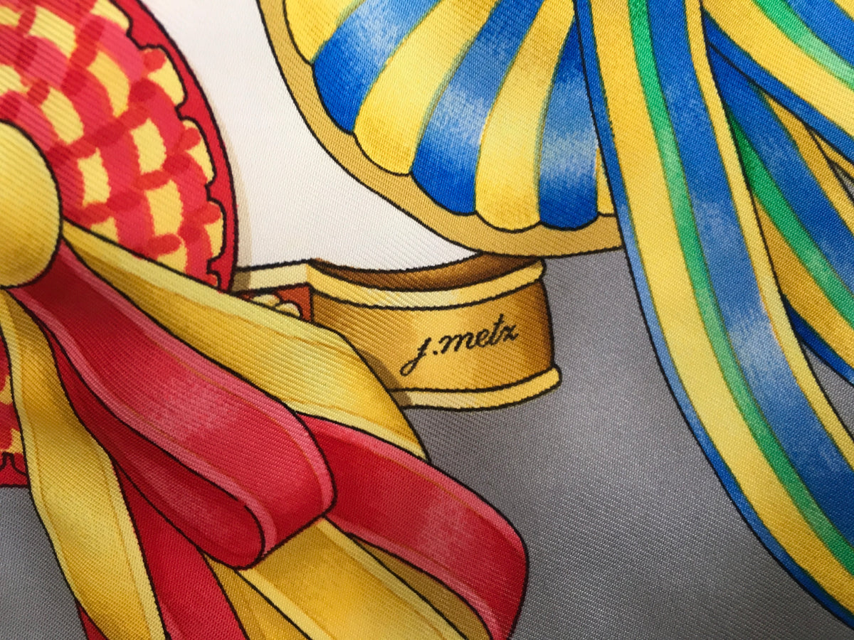 Hermès HERMES SCARF Les Rubans du Cheval Silk Scarf Created By Joachim Metz 1993 Ladies