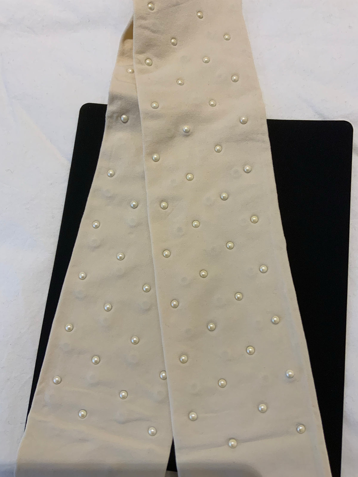 Chanel Ivory Pearls Tights Runway Stockings Pantyhose Tights Size 1 S small ladies