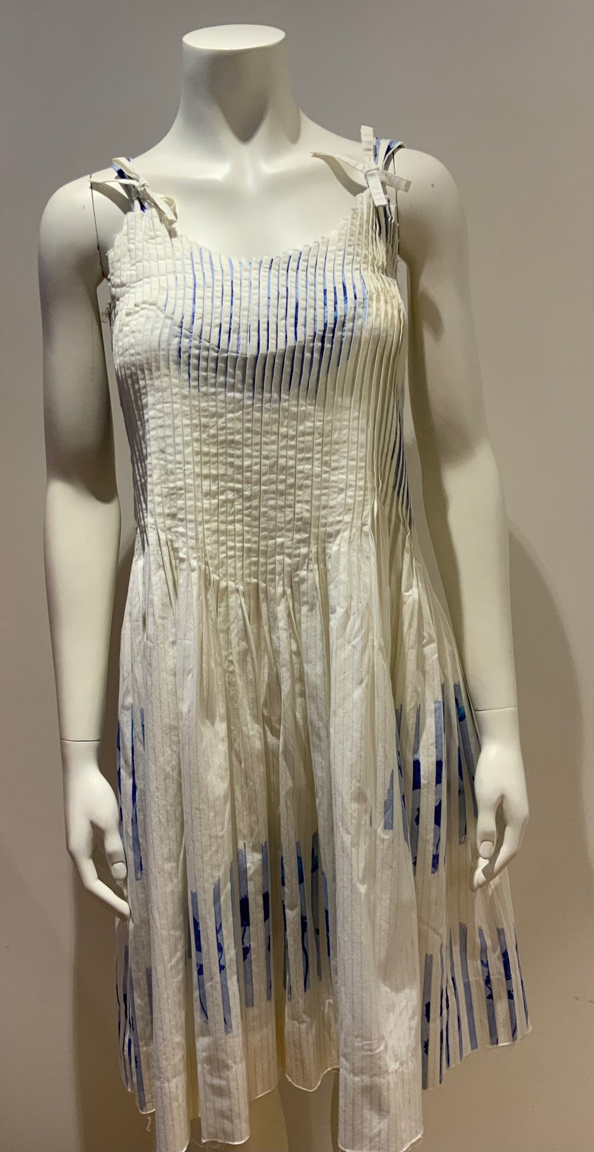 ROBERTS WOOD Pleated COTTON Summer DRESS SIZE S Small ladies