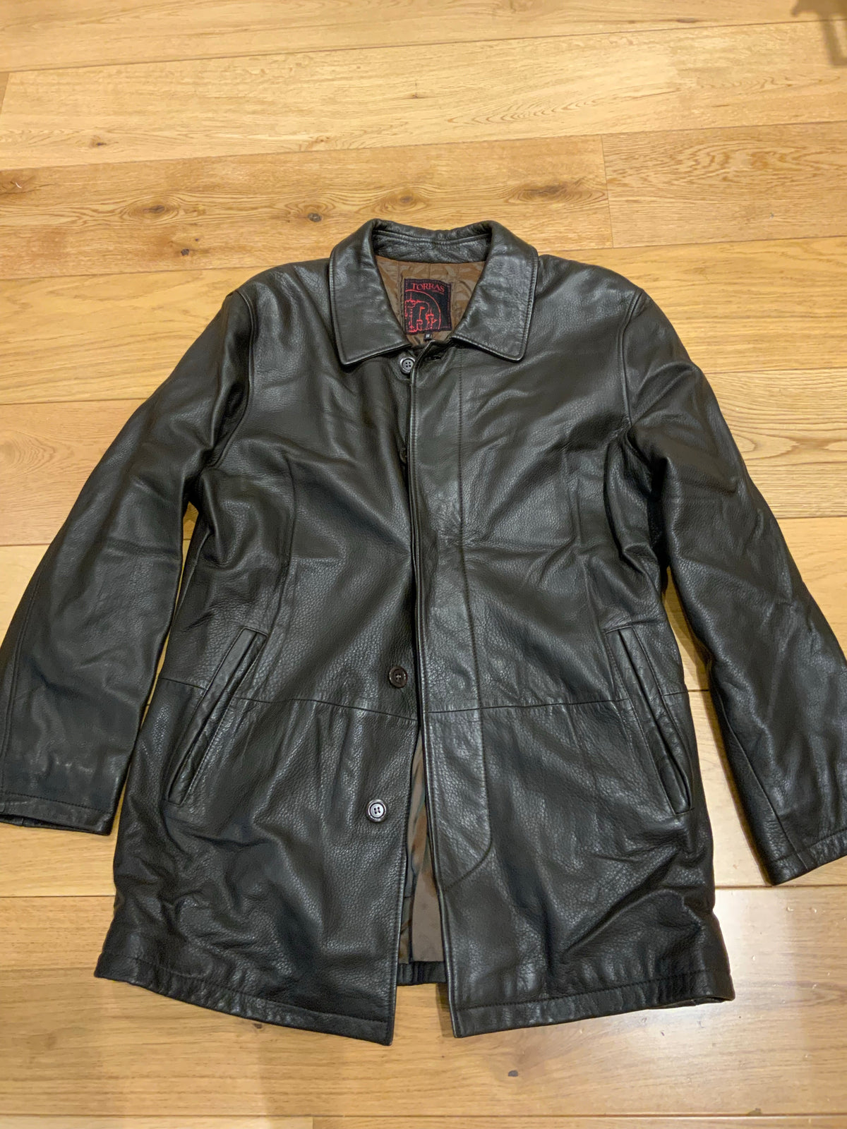 TORRAS Mens Brown Leather Jacket Coat Size 56 men