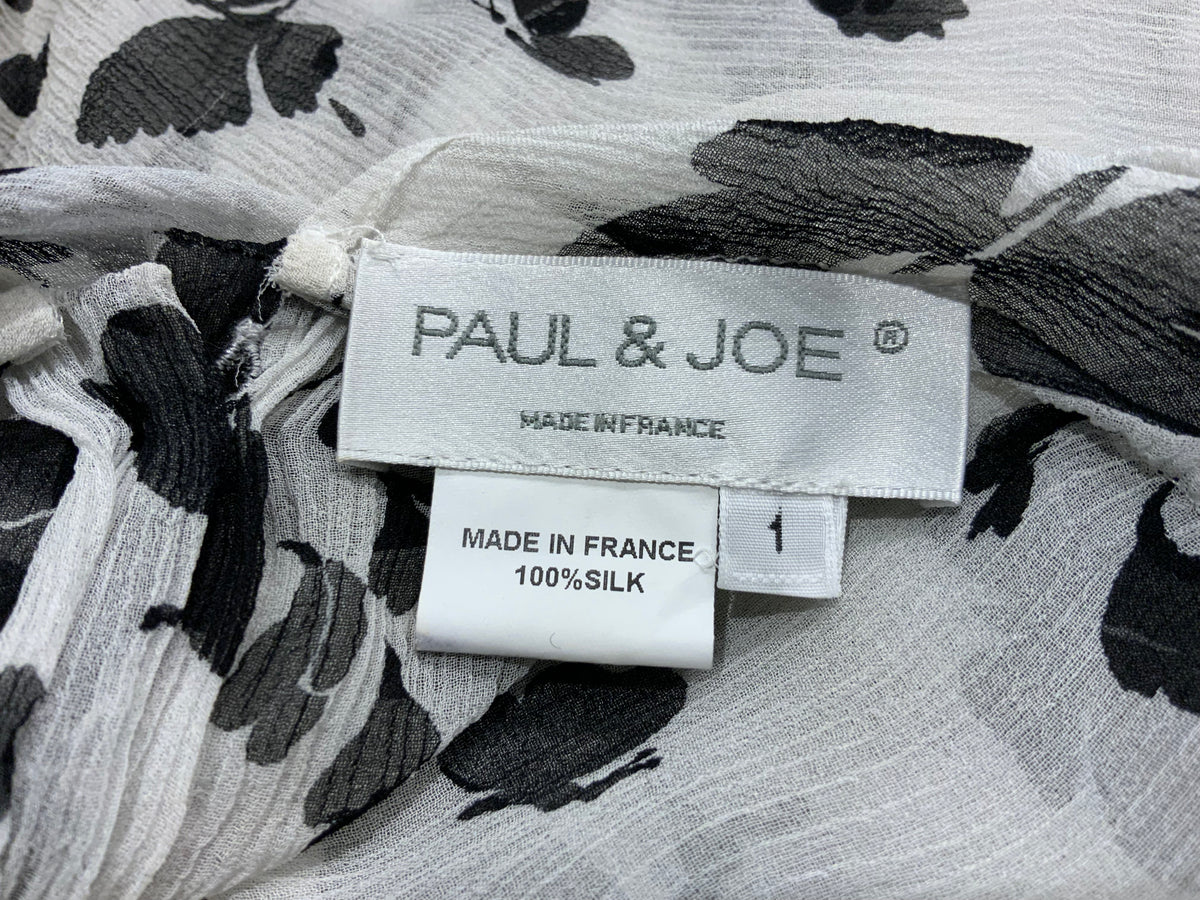 Paul & Joe Silk Black Butterfly Printed Blouse Top Size 1 UK 8 US 4 S small ladies