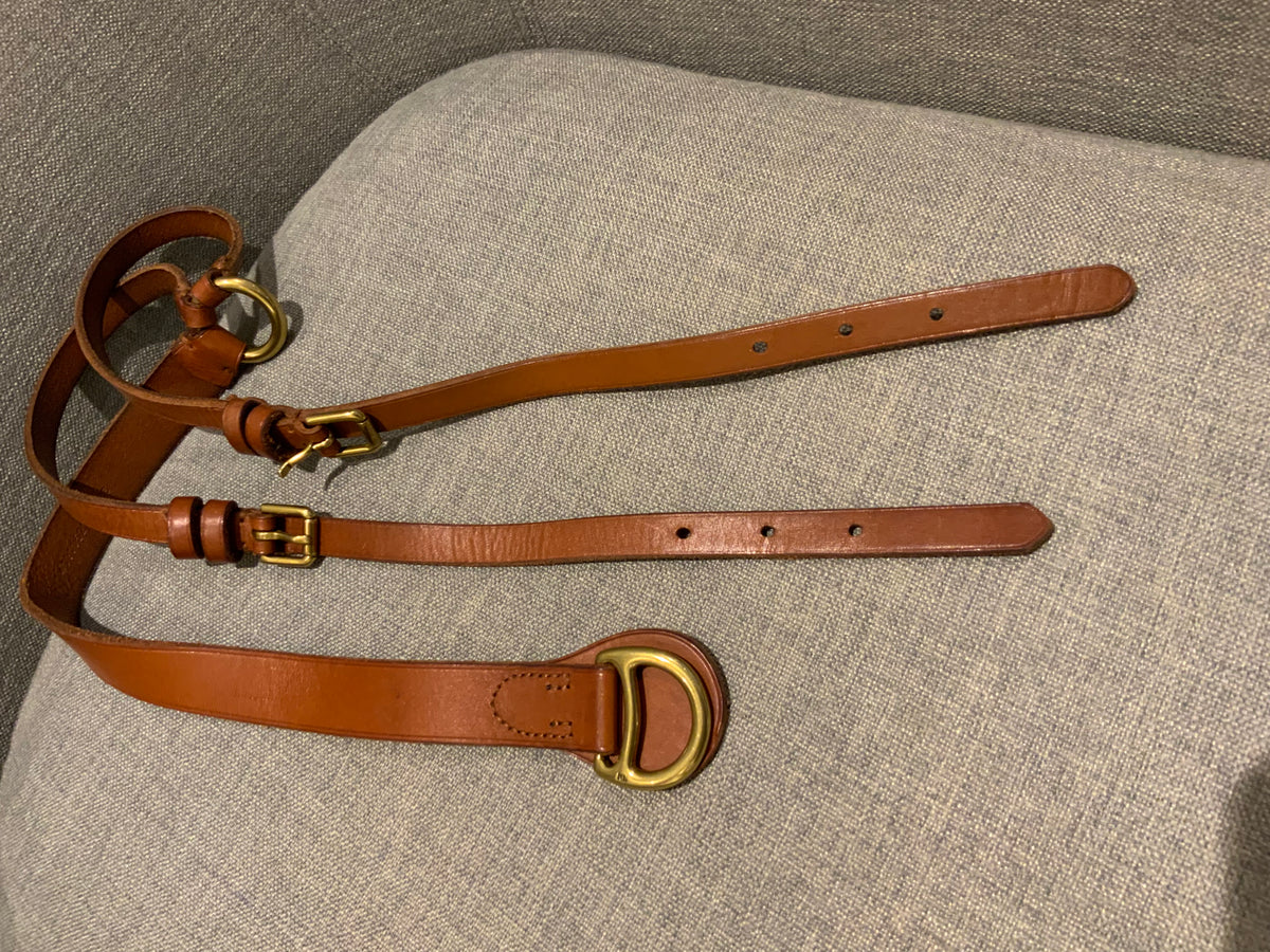 Ralph Lauren Skinny Leather belt in brown leather Size S small ladies