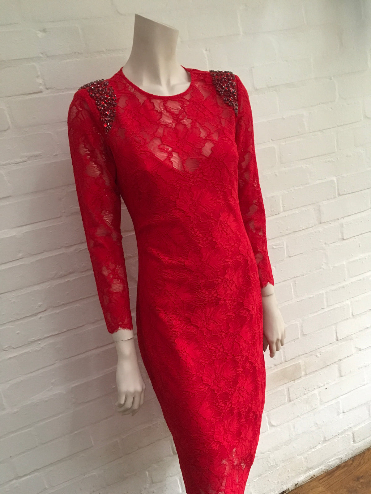 Notes du Nord Lace Red Harriet Dress Strawberry Ladies