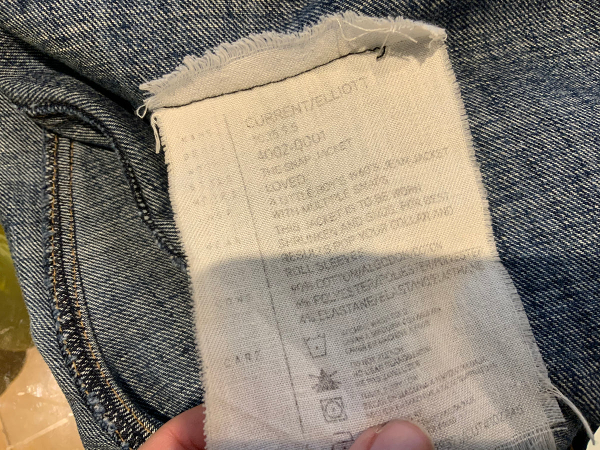 Current/Elliott Current Elliott The Snap Jacket in Loved Wash, Denim Jacket Sz 2 ladies