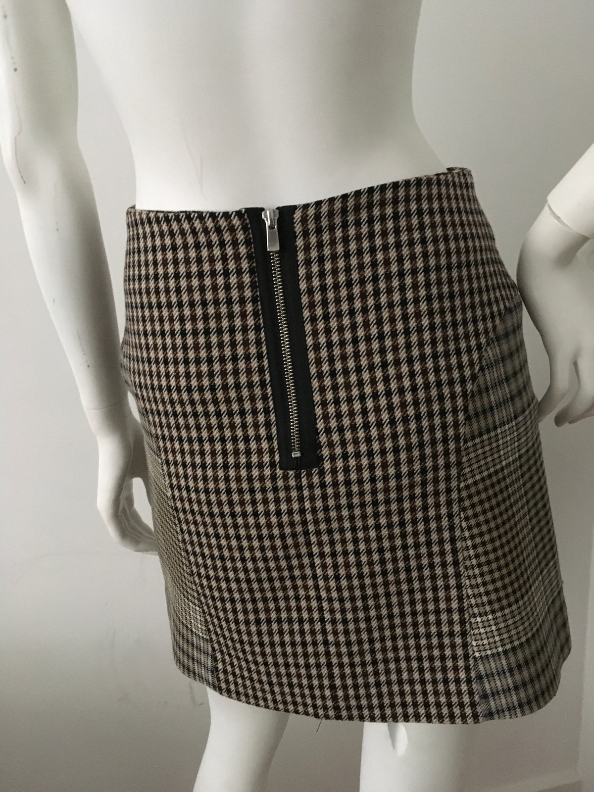 Maje Joxy Prince Of Wales And Houndstooth-twill Mini Skirt Size F 38 UK 10 US 6 ladies