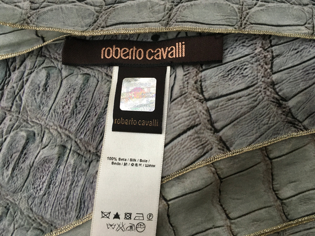 Roberto Cavalli RUNAWAY CROCODILE PRINT SILK SCARF SHAWL AMAZING Ladies