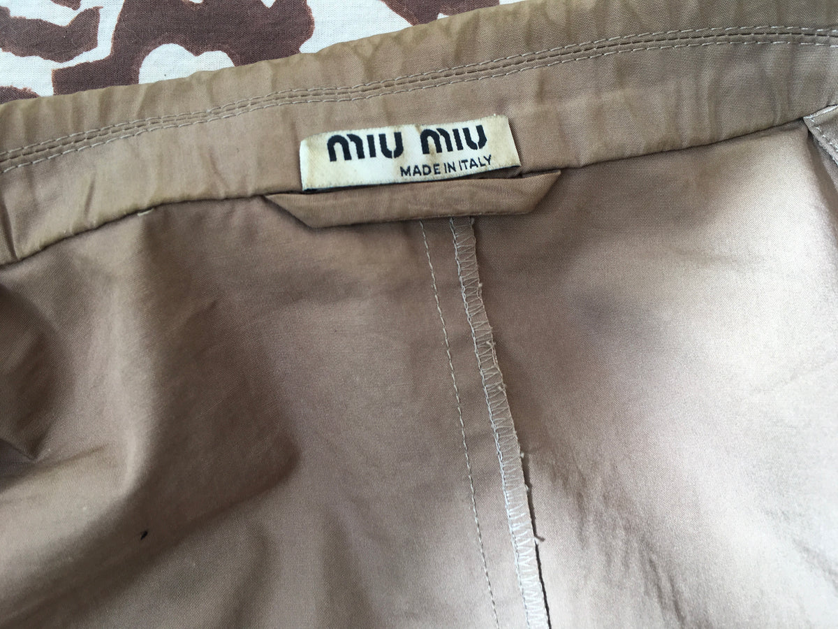 MIU MIU COTTON BEIGE BLAZER JACKET SIZE I 46 ladies