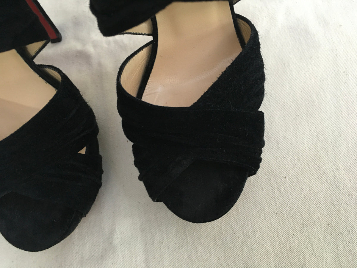 Christian Louboutin Bandra Suede Sandals Shoes 36 US 6 UK 3 ladies