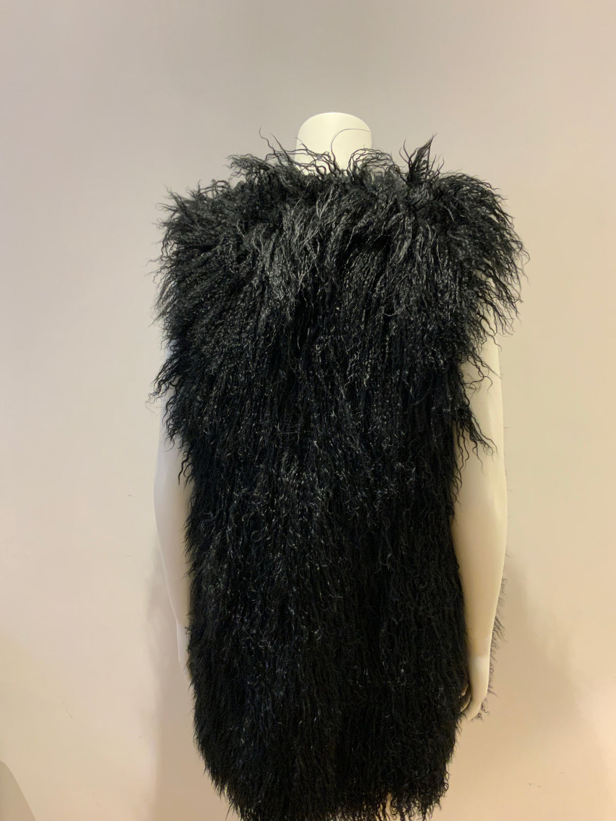 RALPH LAUREN Polo Dyed Curly Lamb Fur Shearling Vest Gilet Size XS/S ladies