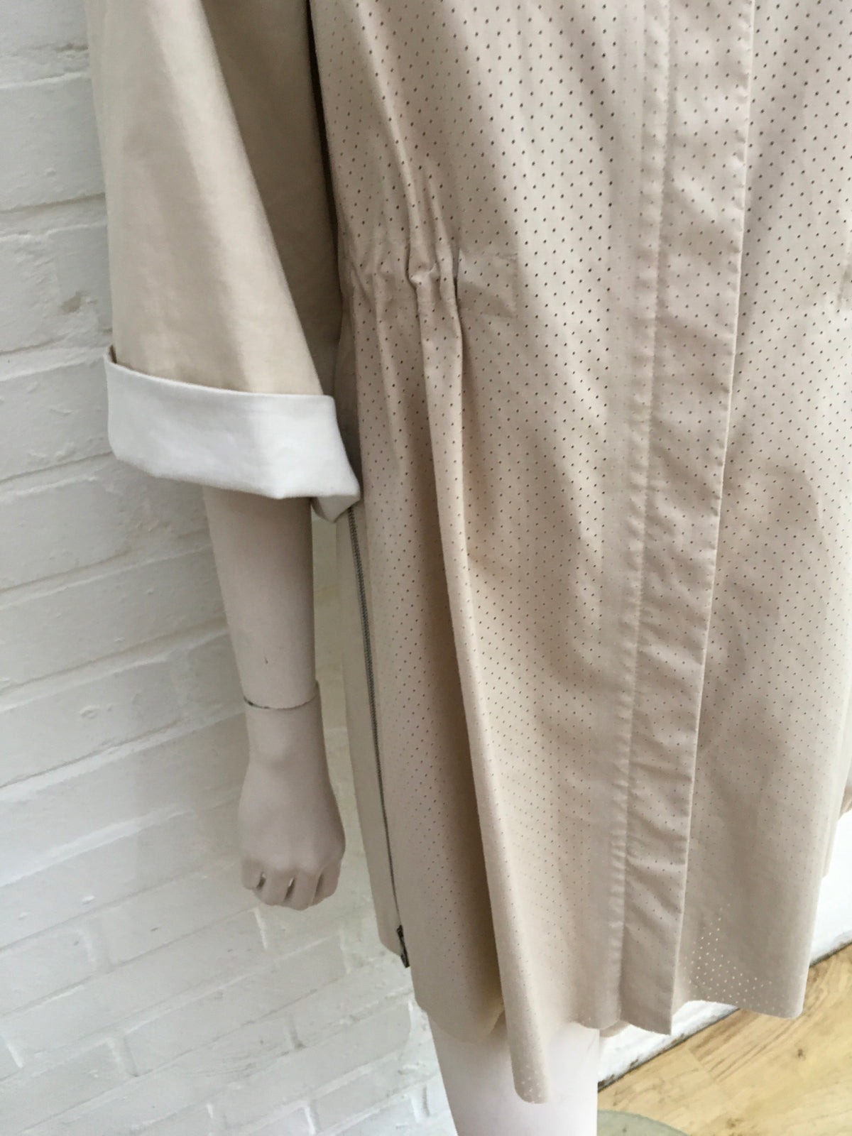 JIL SANDER NAVY Oversized beige Trench Coat SIZE 32 US 0 UK 4 XXS Ladies