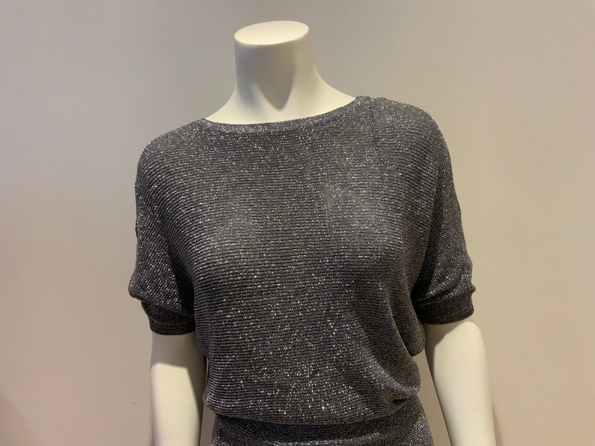Reiss Womens Watson metallic-knit dress Size UK 6 US 2 ladies