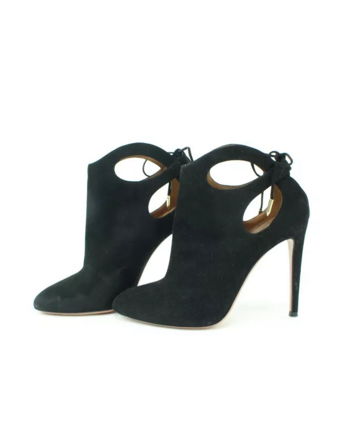 Aquazurra Firenze Women's Suede Cut Out High Heels Ankle Boots Size EU 37 UK 4 ladies