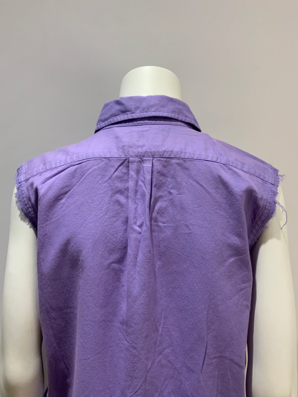 RALPH LAUREN Shirt Dress Purple Sleeveless Oxford Cotton Size S/P Small ladies