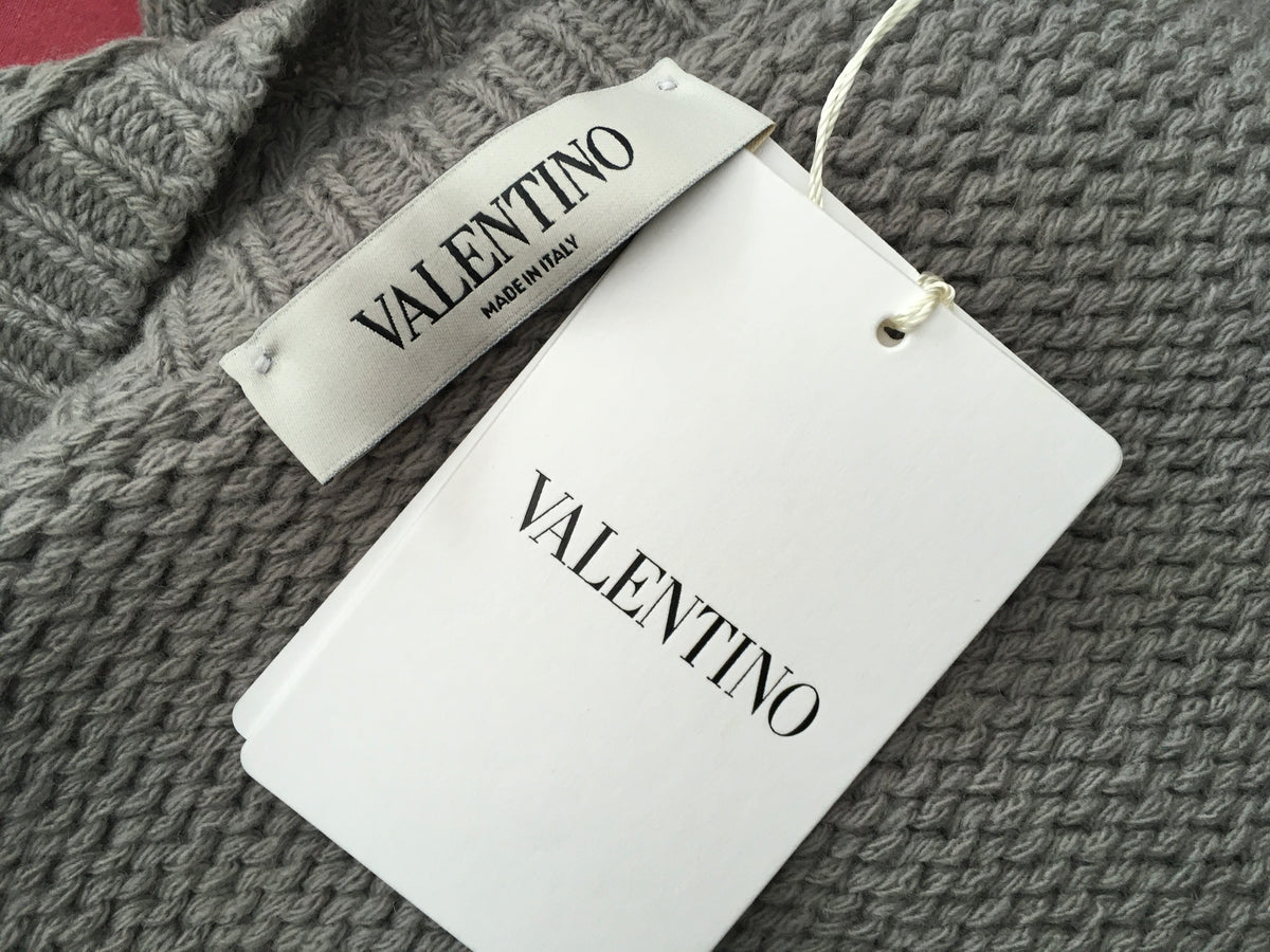 VALENTINO Lace-paneled wool and cashmere sweater jumper Size L Large ladies