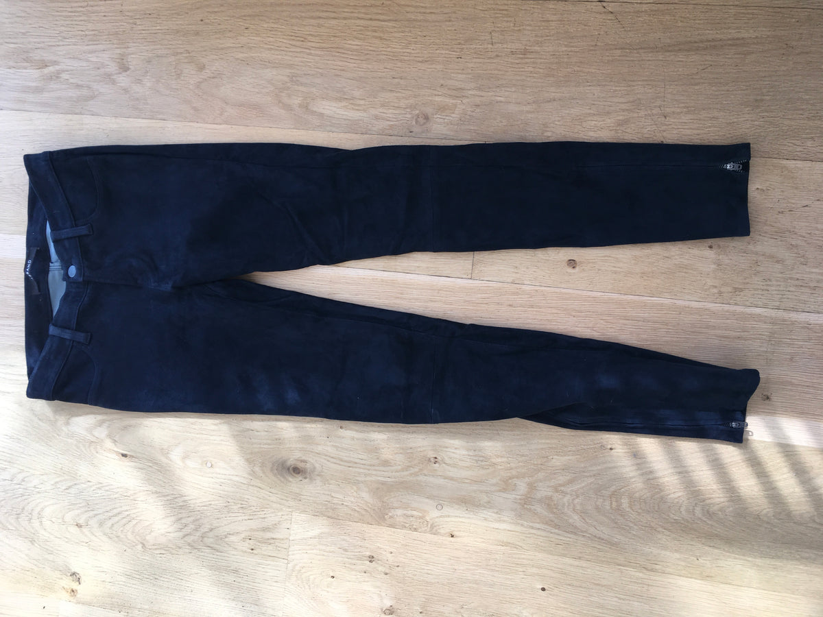 J BRAND Suede Super Skinny Pants Navy Blue Size 26 ladies