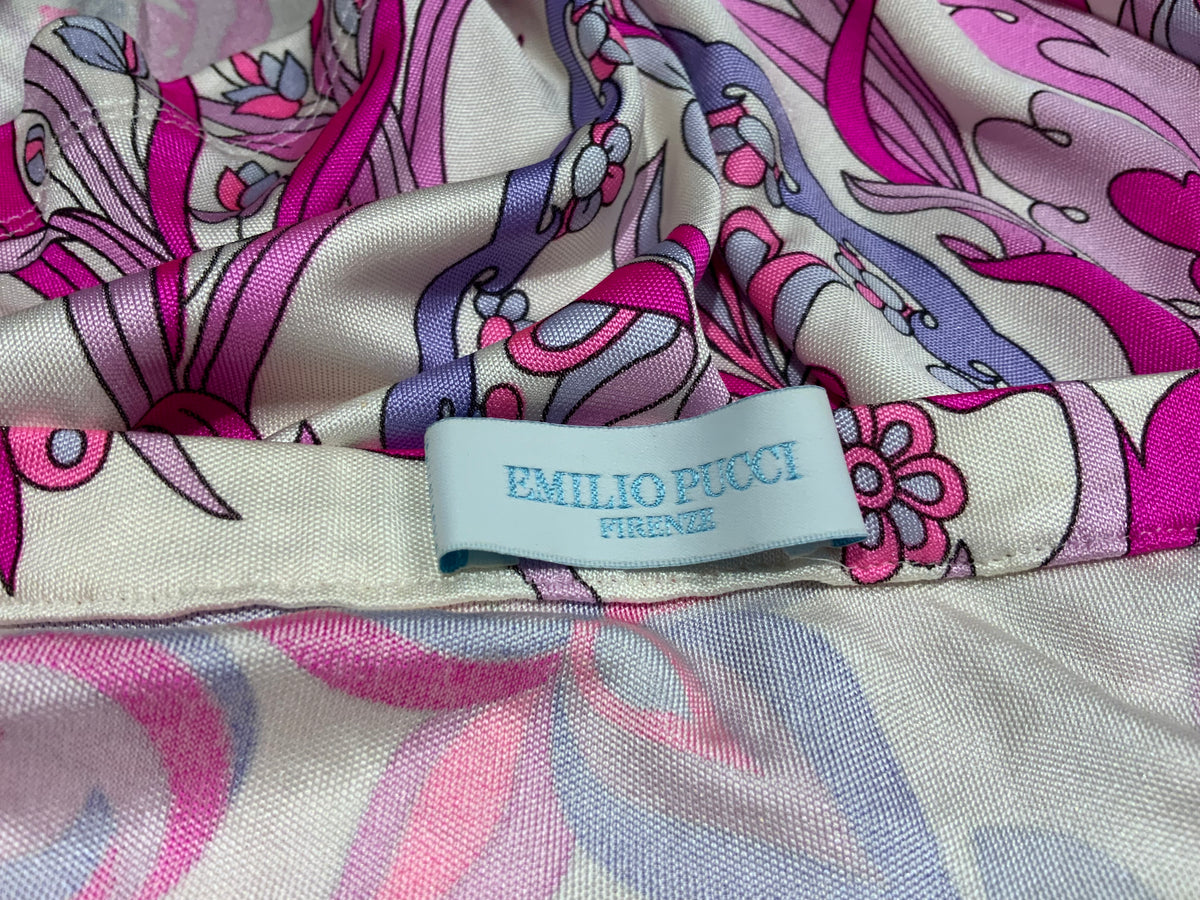 EMILIO PUCCI I 40 UK 8 US 6 S Small SILK Pink Absract Print 2005 Iconic Skirt