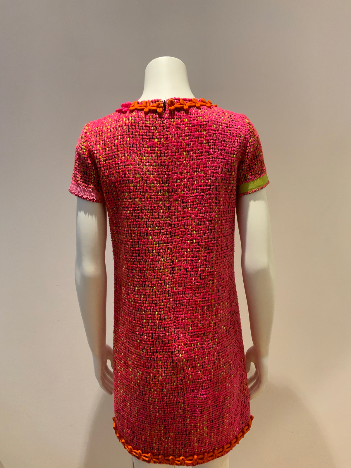 MOSCHINO Pink Tweed Embellished DRESS I 40 UK 8 US 4 S small ladies