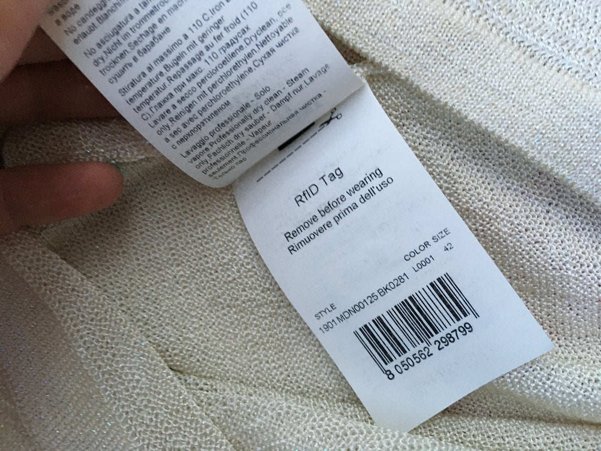 MISSONI White Lurex Thin Knit Top I 44 UK 12 US 8 L Large ladies