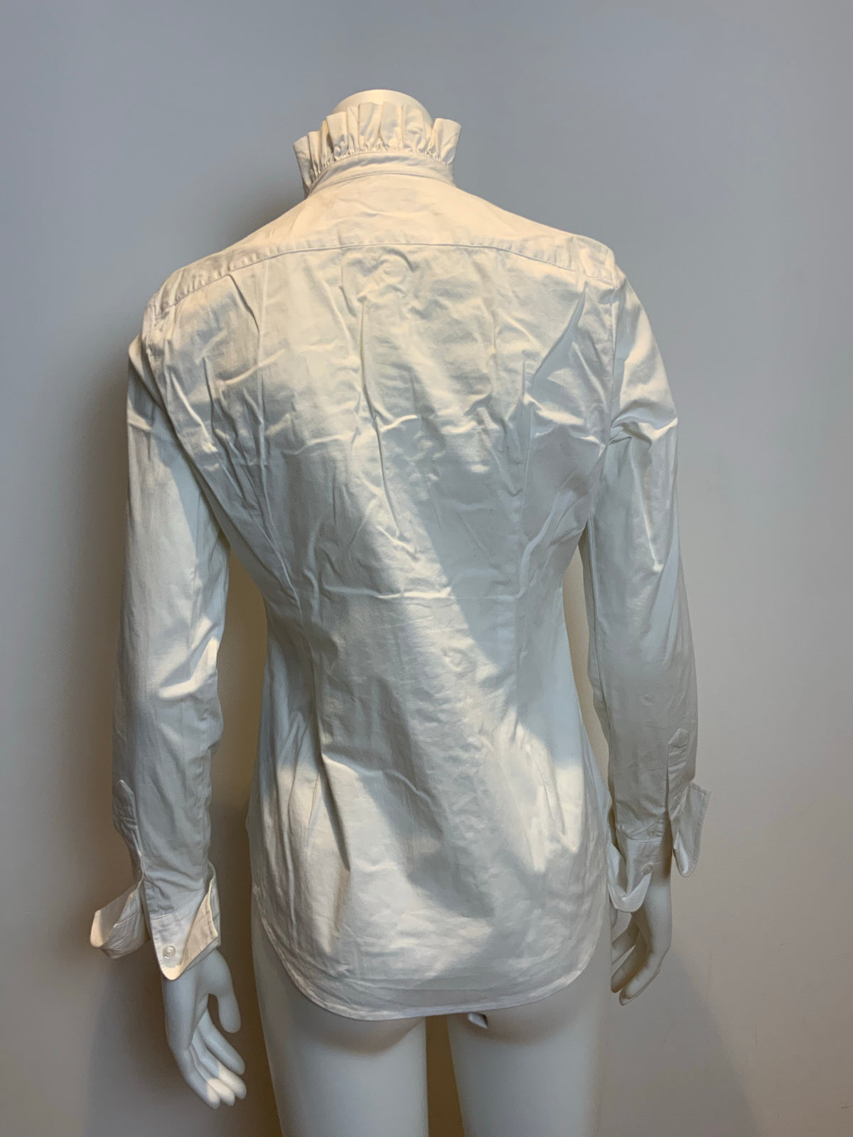 RALPH LAUREN Blue Label Mock Neck Long Sleeve Button-Up Top Shirt Size US 8 UK12 ladies