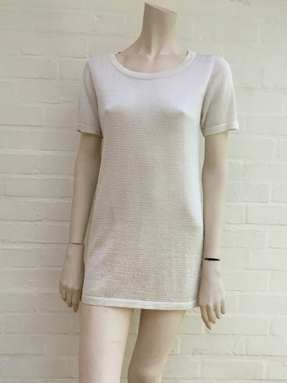 MISSONI White Lurex Thin Knit Top I 44 UK 12 US 8 L Large ladies
