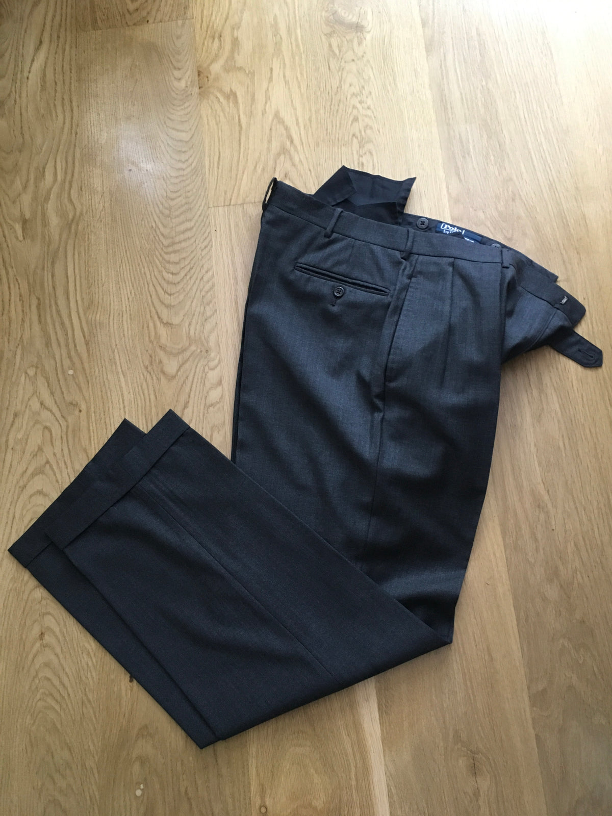 Ralph Lauren Polo Grey Virgin Wool Suit Trousers Pants Men