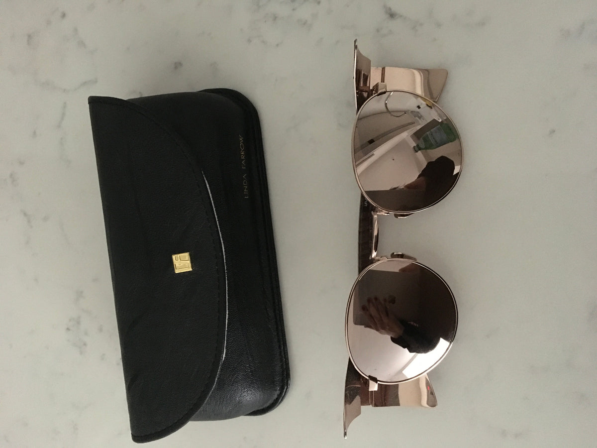 LINDA FARROW LFL300 REAL ROSE GOLD PLATED PYTHON SNAKESKIN SUNGLASSES LIMITED ladies