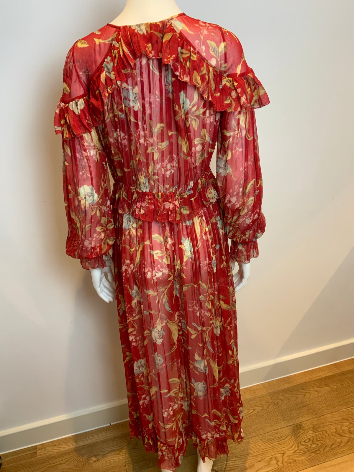 ZIMMERMANN Corsair Iris Cape Silk Dress Size 1 ladies