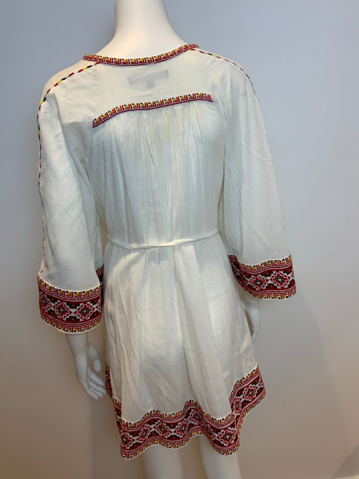 FRENCH CONNECTION Adanna Crinkle Ethnic Smock Boho Mexican Dress UK 8 US 4 XS ladies