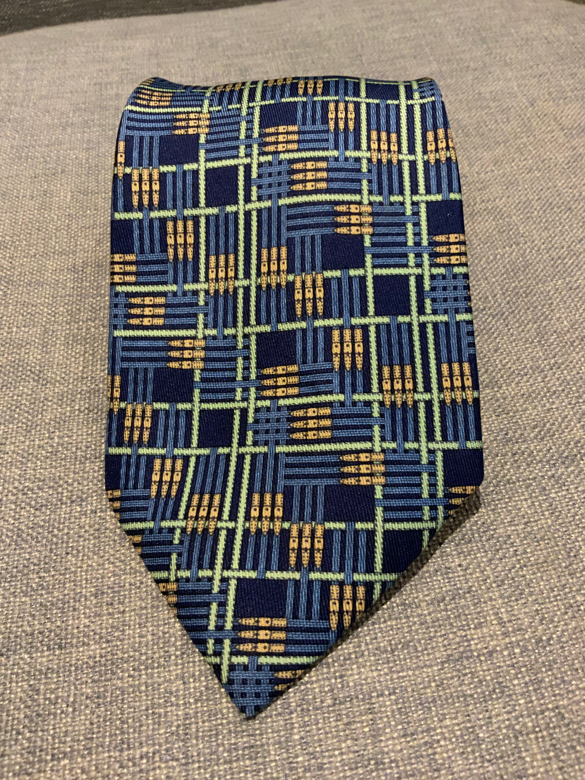 Hermès HERMES Paris Tie 32 IA Navy Blue Belt Links Suspenders Neck Tie men