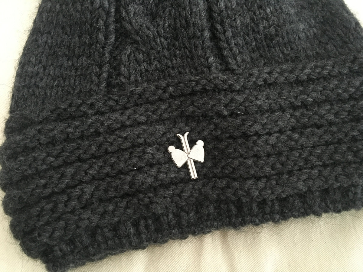 PIPOLAKI ISHA Grey Ski Cozy Cable Knit Beanie Hat Ladies