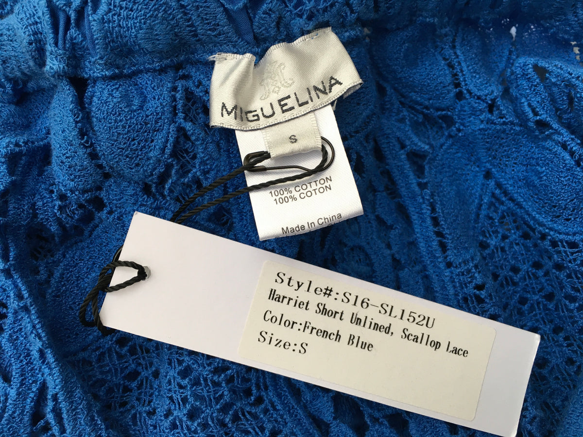 MIGUELINA Harriet crocheted blue cotton playsuit romper Size S small ladies