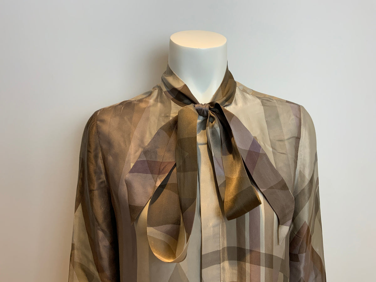 Ralph Lauren Collection Silk Pussy Bow Blouse Shirt Size US 10 UK 14 ladies