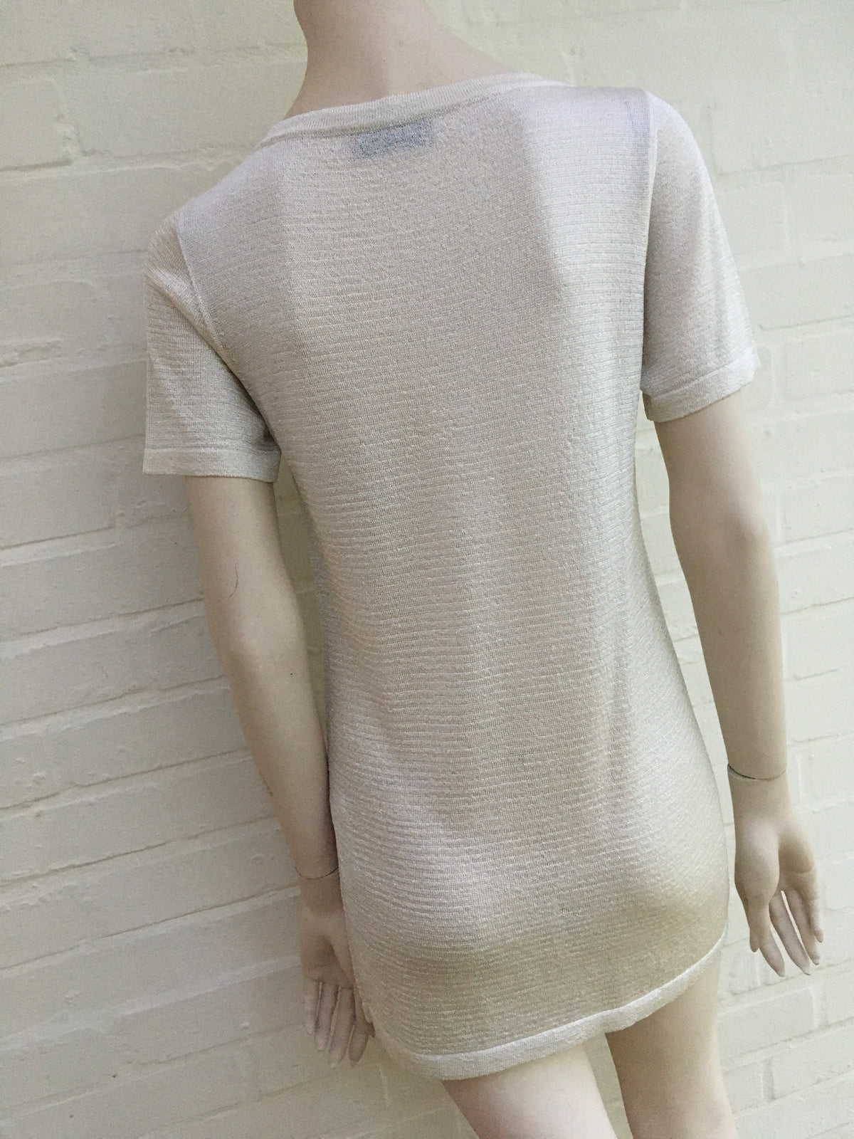 MISSONI White Lurex Thin Knit Top I 44 UK 12 US 8 L Large ladies