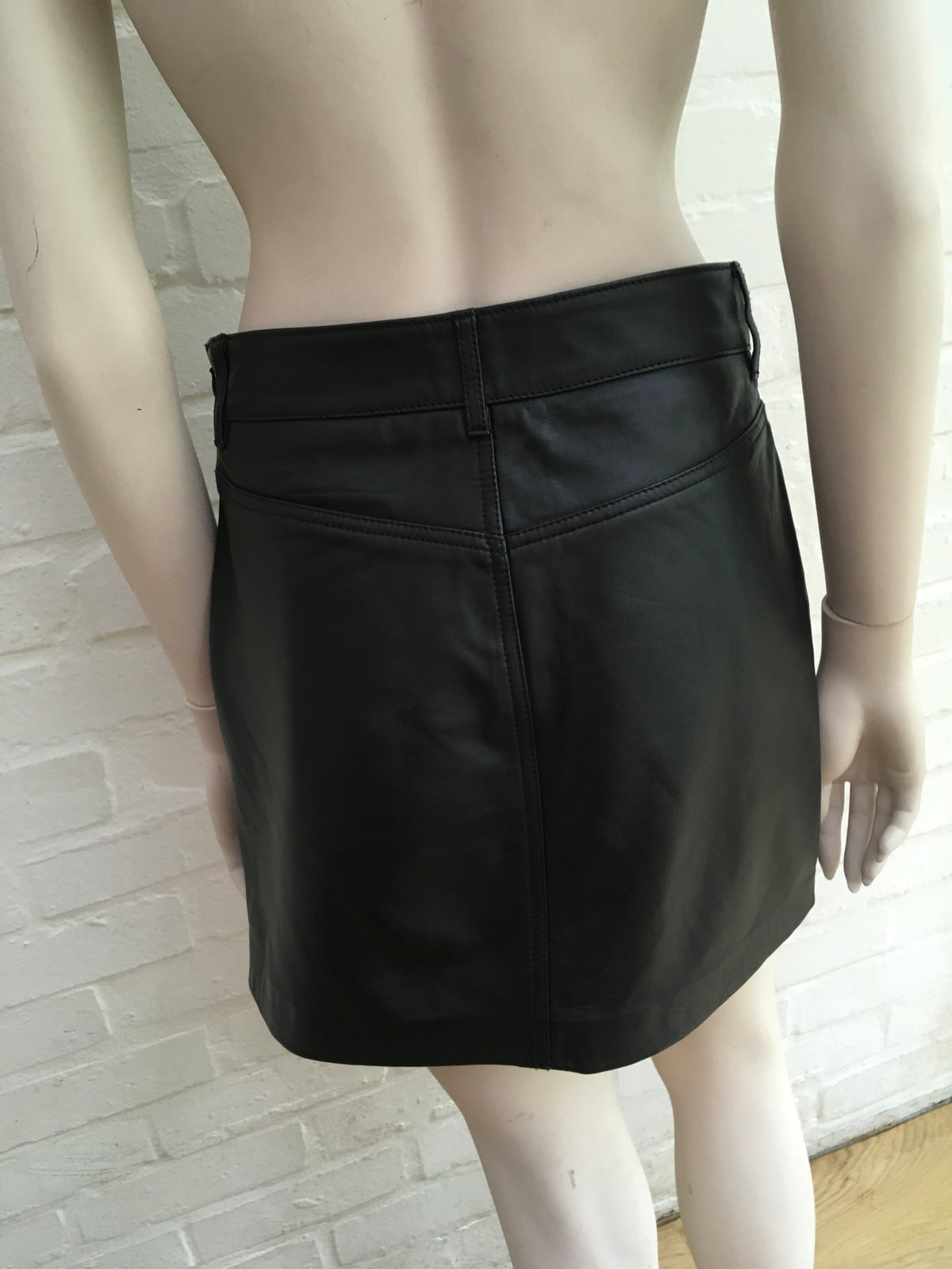 Reiss Womens Mimi Leather Mini Skirt Black Size UK 6 US 2 EU 34 XS LADIES