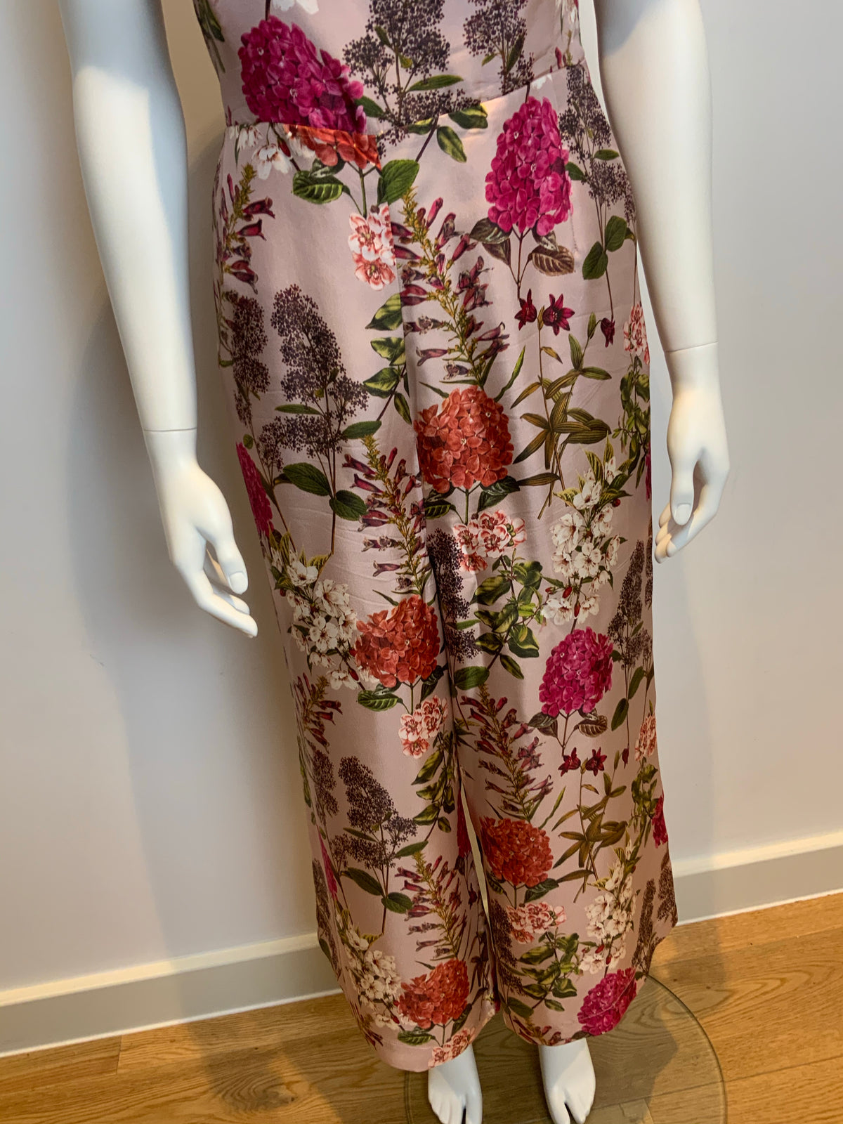 Whistles Hydrangea FLORAL Tie Back Strapless Jumpsuit Size US 10 UK 14 EU 42 ladies