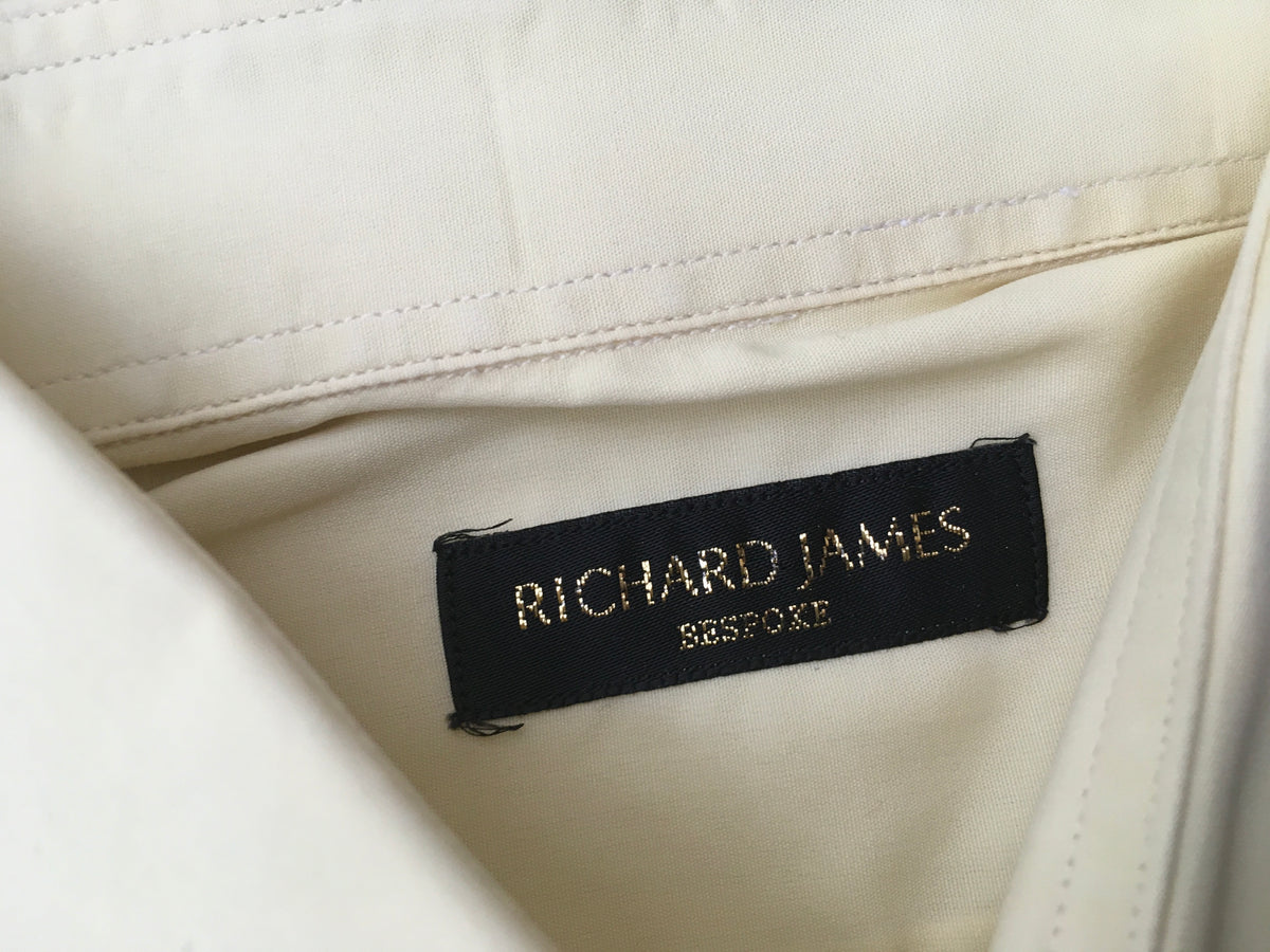 RICHARD JAMES BESPOKE HAND MADE LONG SLEEVE BUTTON-UP YELLOW SHIRT men