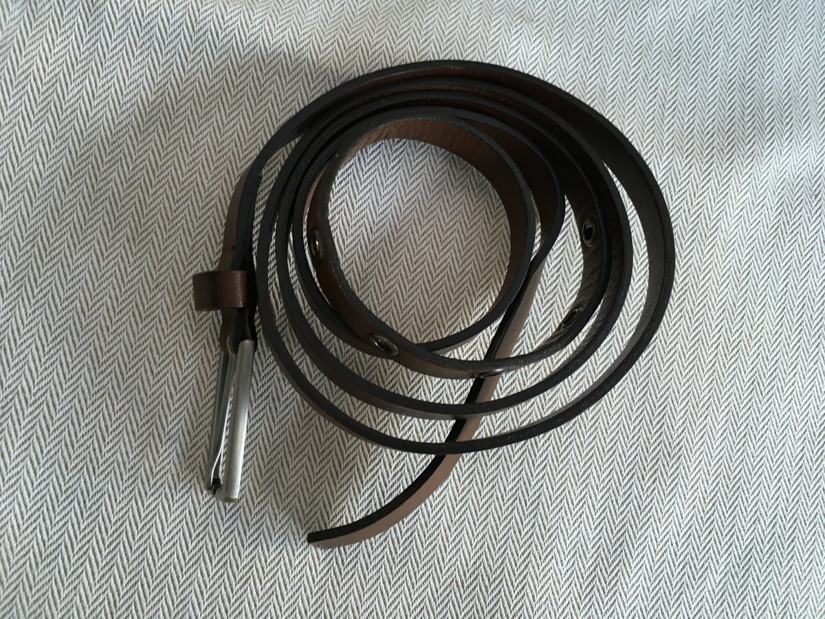MARNI Brown Leather Skinny Belt Size 75 JUST AMAZING Ladies