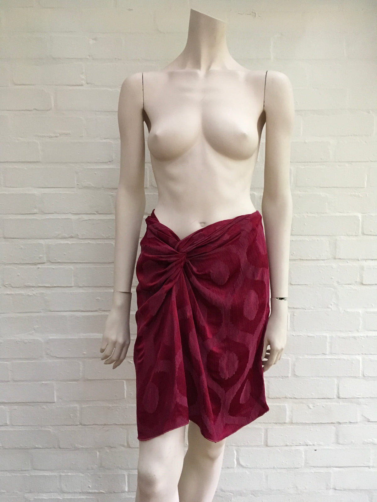 ISABEL MARANT Runway Sophy twist-front satin-jacquard skirt Ladies
