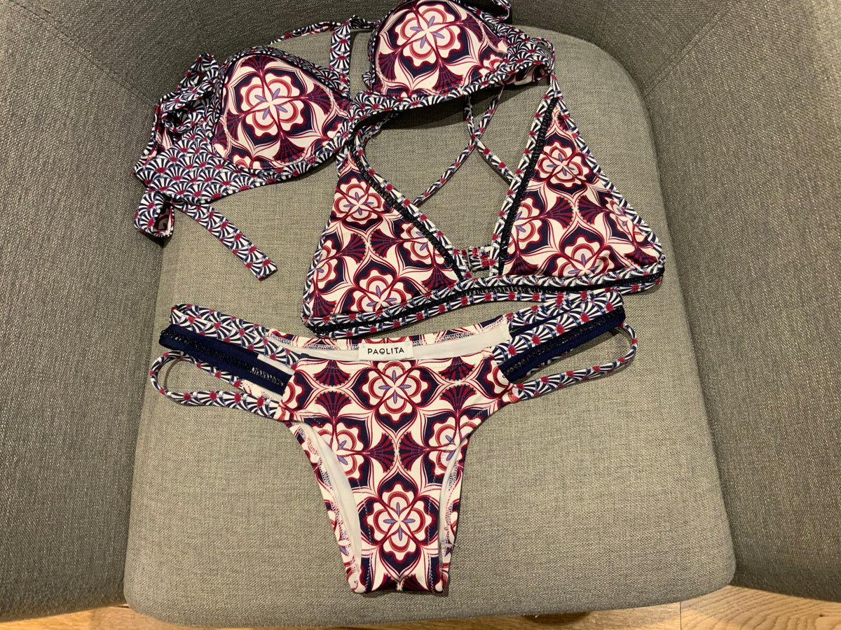 Melissa Odabash Vienna bikini top bra blue UK 8 US 4l ladies