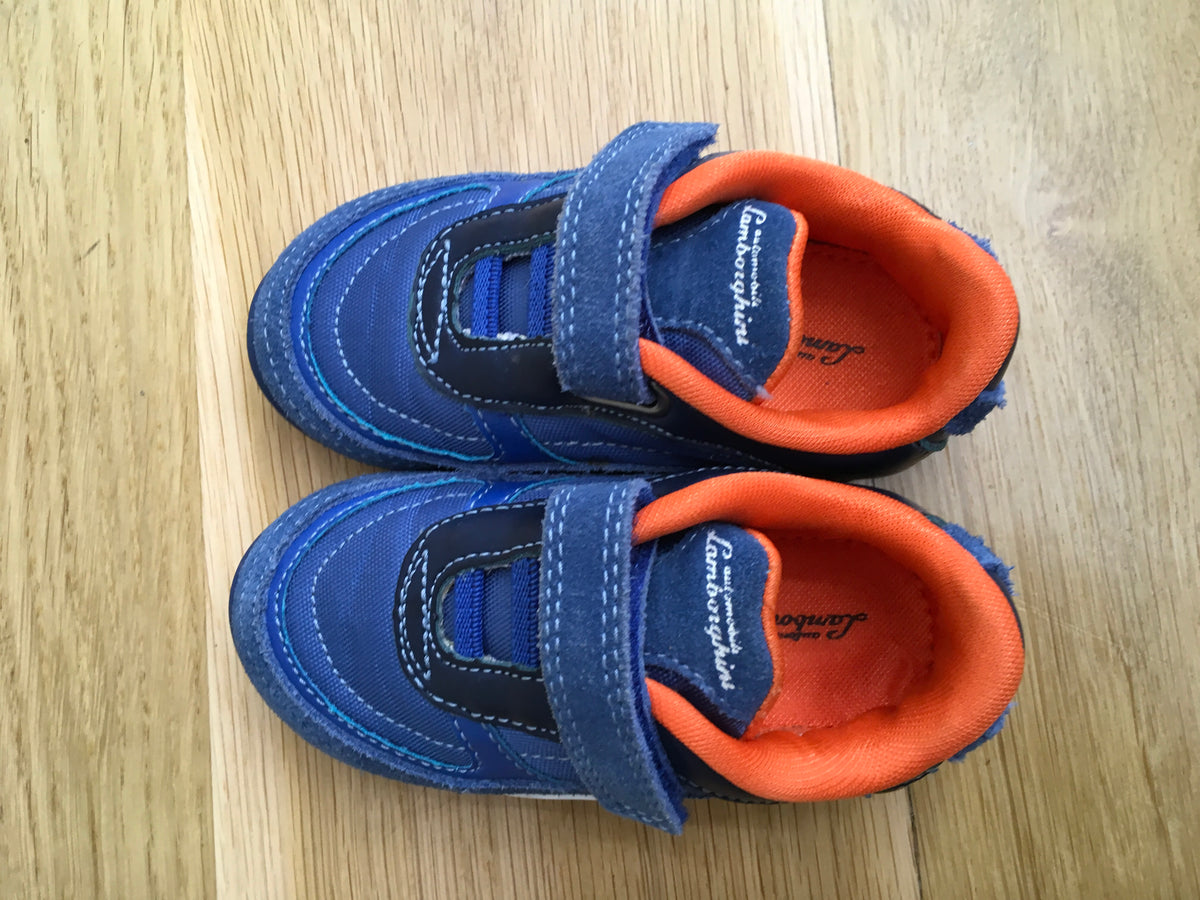 AUTOMOBILI LAMBORGHINI RACE ONE BOYS TRAINERS IN ROYAL BLUE EU 22 UK 5 Children