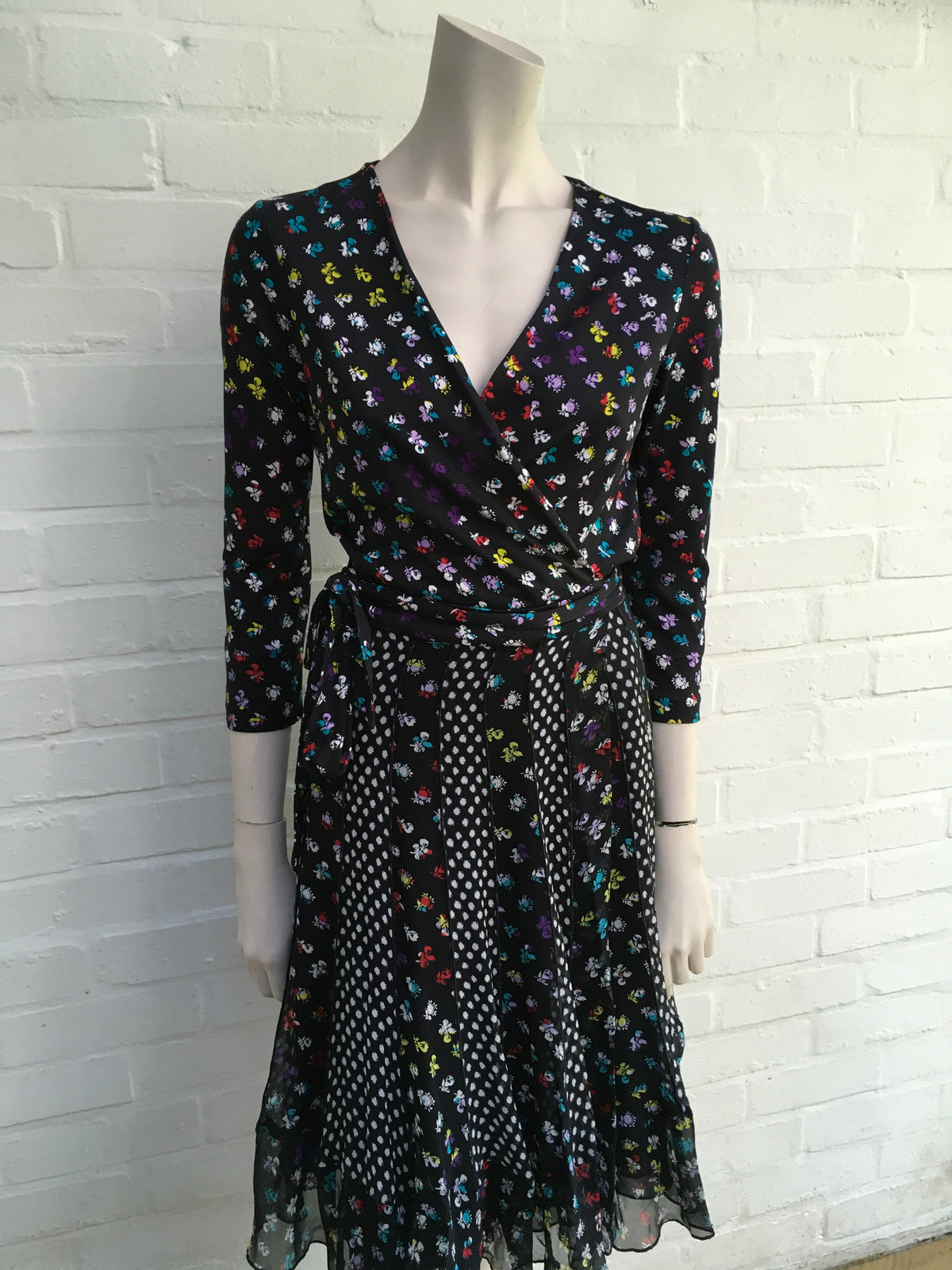 Diane von Furstenberg DVF Caprice 3/4 Sleeve Silk Dress US 6 UK 10 ladies