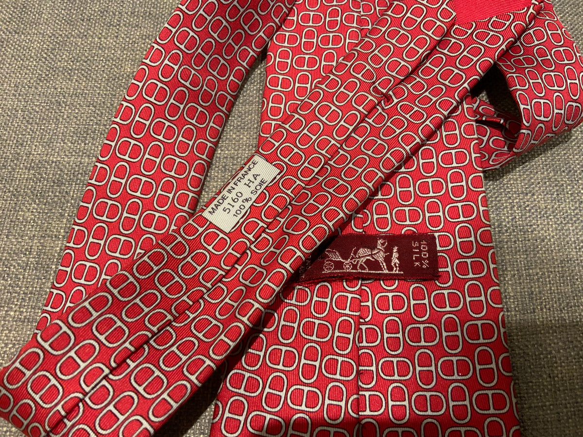 Hermès HERMES Paris Silk Pint Geometric Print Tie 5160 HA 100% AUTHENTIC Men