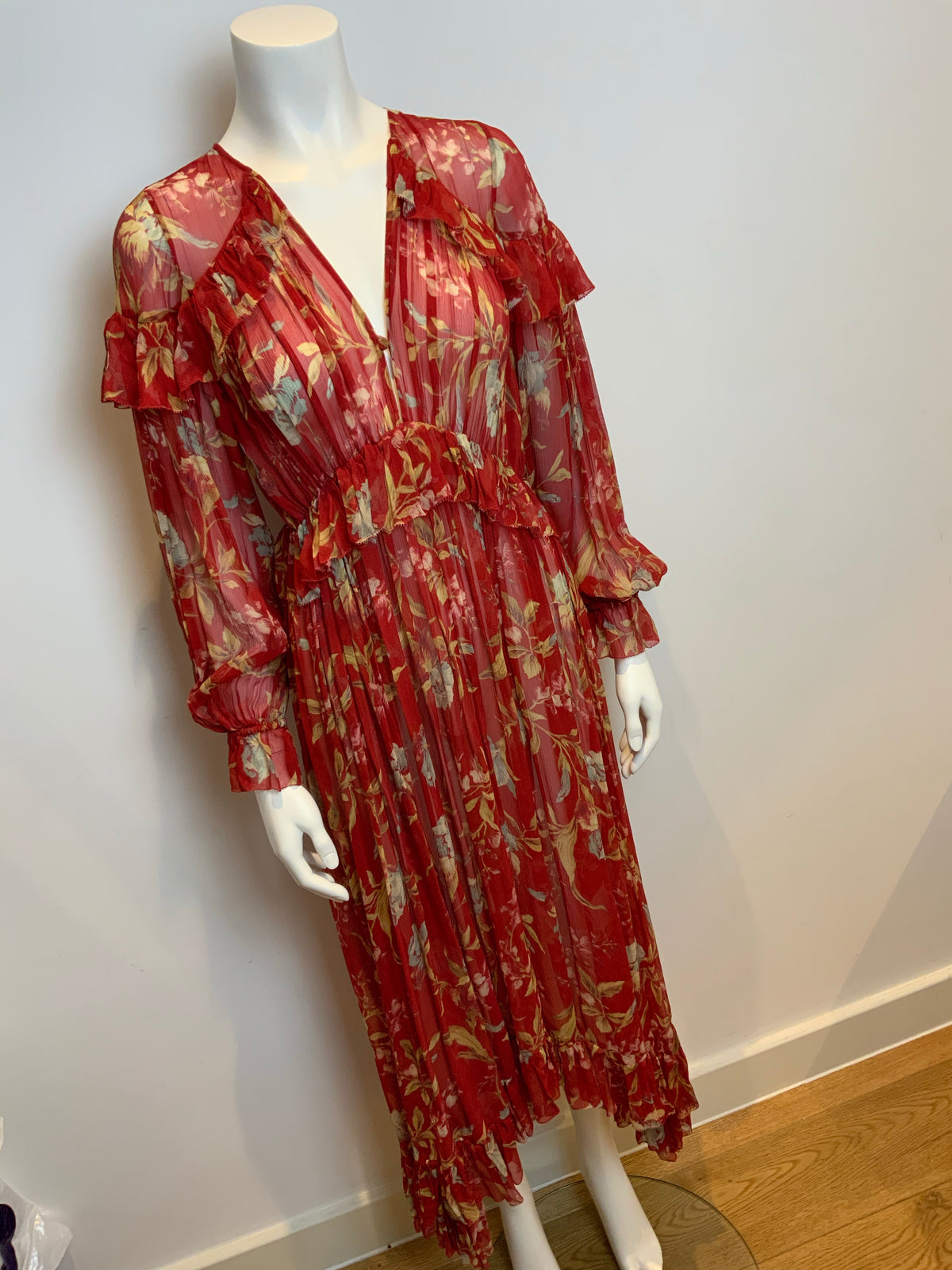 ZIMMERMANN Corsair Iris Cape Silk Dress Size 1 ladies