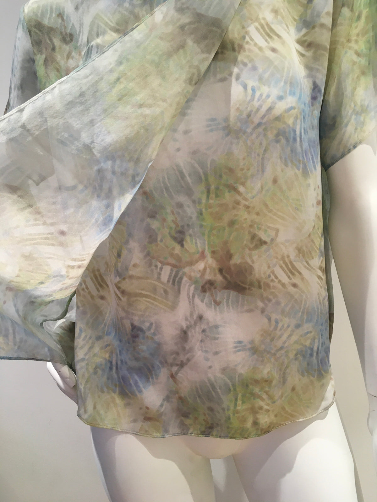 Theyskens Theory silk printed sheer top blouse size S Small ladies