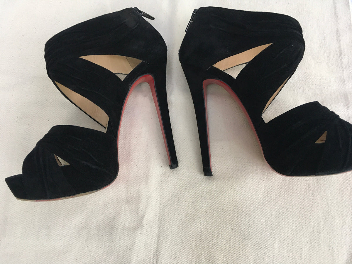 Christian Louboutin Bandra Suede Sandals Shoes 36 US 6 UK 3 ladies