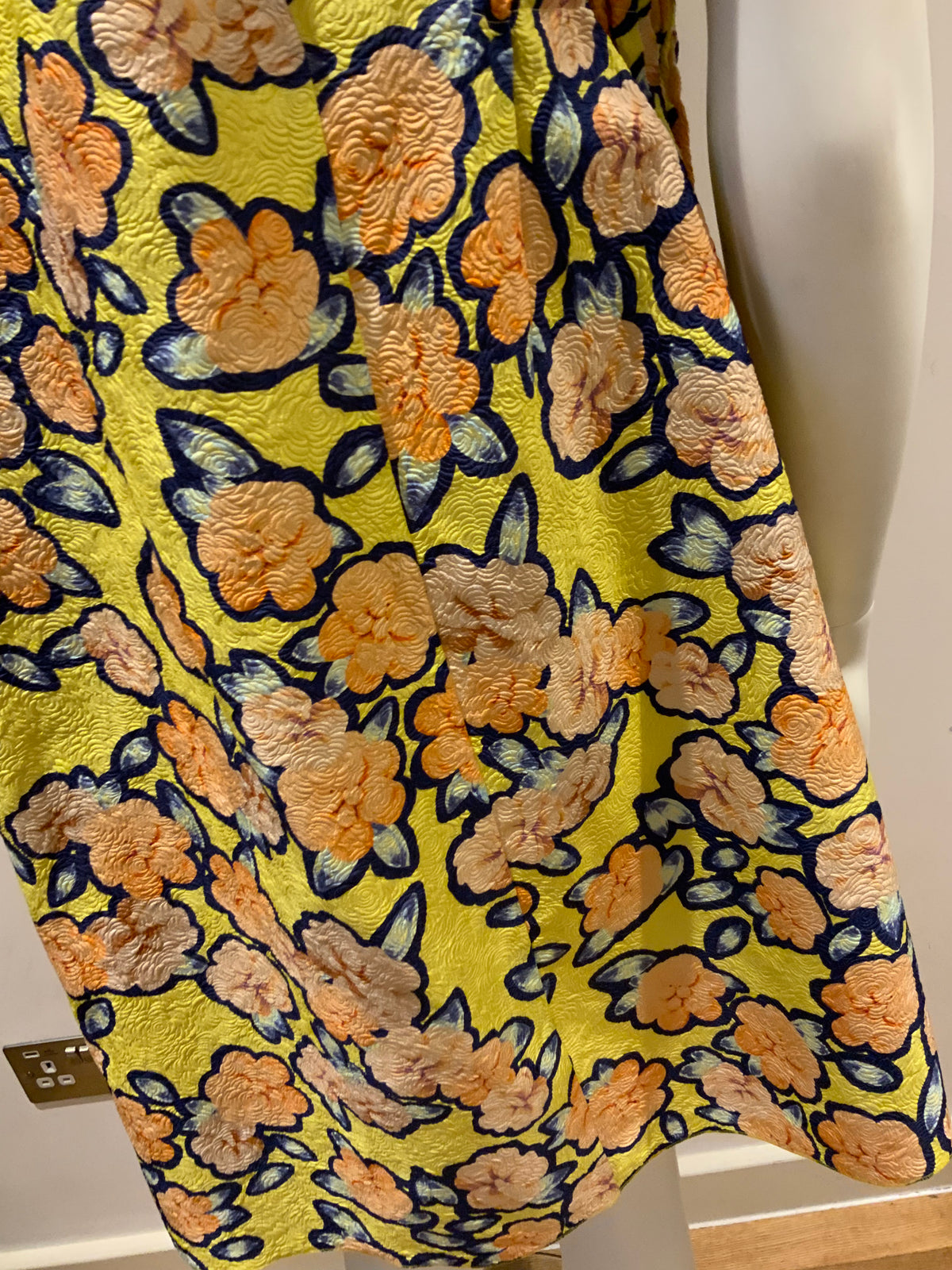 Viktor & Rolf Blue silk floral runaway one shoulder dress Size I 38 UK 6 US 2 XS ladies