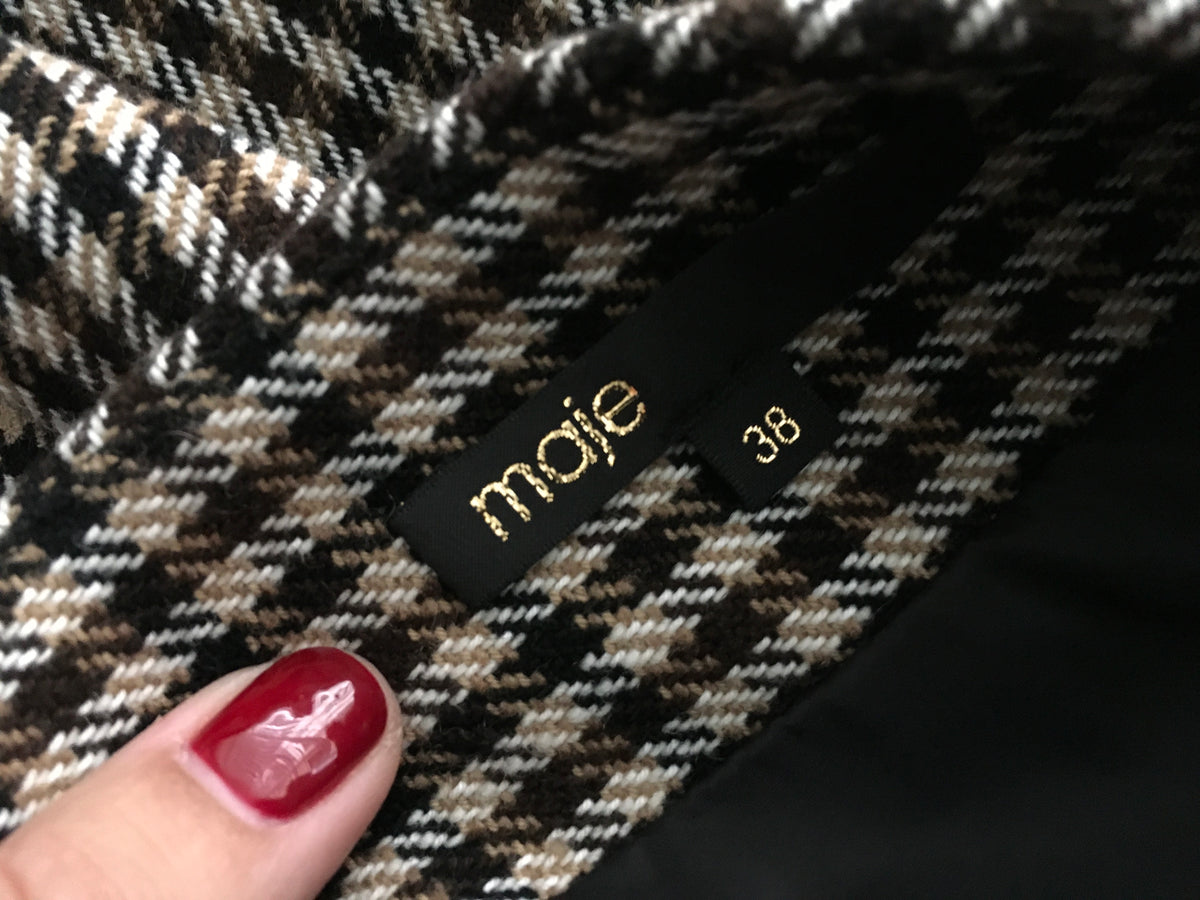 Maje Joxy Prince Of Wales And Houndstooth-twill Mini Skirt Size F 38 UK 10 US 6 ladies