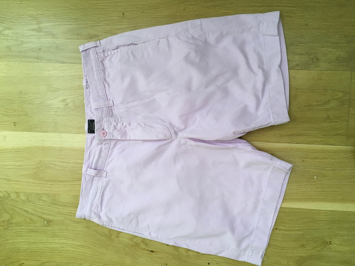 J.CREW Mens Lavander Stanton Cotton Twill Shorts SIZE 34 W Men